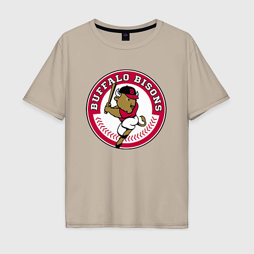 Мужская футболка оверсайз Buffalo Bisons - baseball team / Миндальный – фото 1