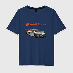 Футболка оверсайз мужская Audi sport - racing team, цвет: тёмно-синий