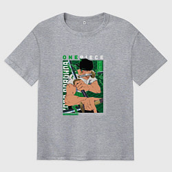 Мужская футболка оверсайз Ван-Пис One Piece, Зоро Ророноа Zoro Roronoa с над