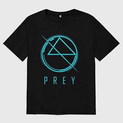 Футболка оверсайз мужская PREY лого, цвет: черный