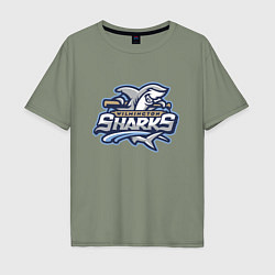 Мужская футболка оверсайз Wilmington sharks -baseball team