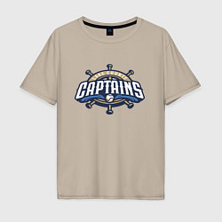 Футболка оверсайз мужская Lake County Captains - baseball team, цвет: миндальный