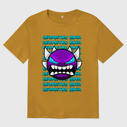 Мужская футболка оверсайз GEOMETRY DASH ФИОЛЕТОВЫЙ ДЕМОН ГЕОМЕТРИЯ