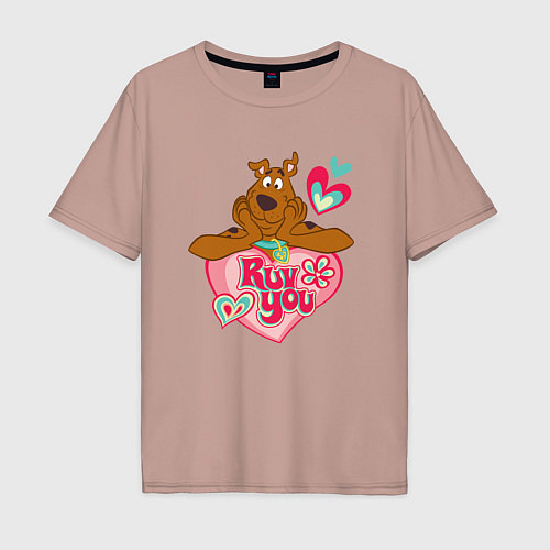 Мужская футболка оверсайз Ruv you Scooby Doo / Пыльно-розовый – фото 1
