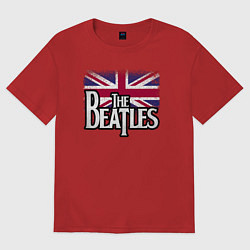 Футболка оверсайз мужская The Beatles Great Britain Битлз, цвет: красный