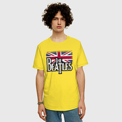 Футболка оверсайз мужская The Beatles Great Britain Битлз, цвет: желтый — фото 2
