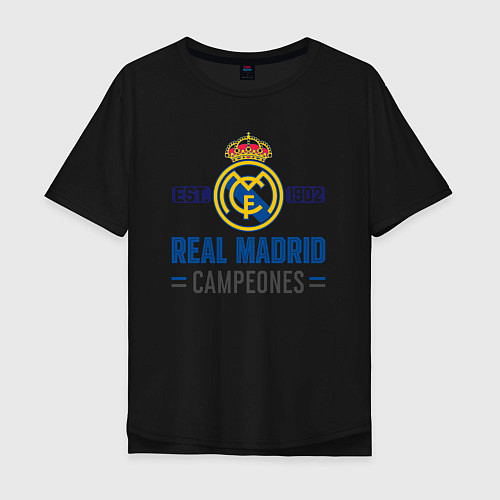 Мужская футболка оверсайз Real Madrid Реал Мадрид / Черный – фото 1