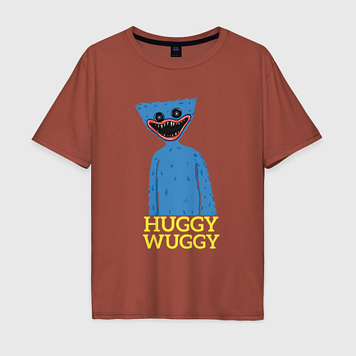 Мужская футболка оверсайз HUGGY WUGGY 4 / Кирпичный – фото 1