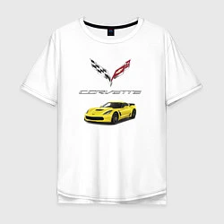 Футболка оверсайз мужская Chevrolet Corvette motorsport, цвет: белый