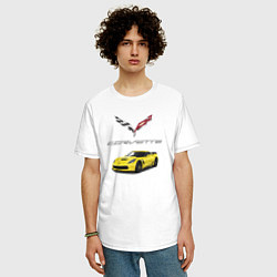 Футболка оверсайз мужская Chevrolet Corvette motorsport, цвет: белый — фото 2
