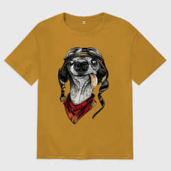 Мужская футболка оверсайз Biker dog