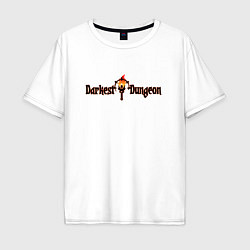 Мужская футболка оверсайз LOGO DARK DARKEST DUNGEON FIRE