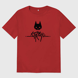 Мужская футболка оверсайз Stray: Black Logo