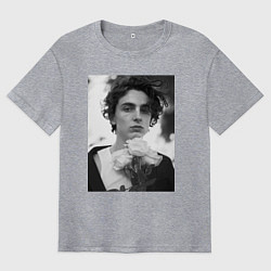 Мужская футболка оверсайз Timothee Chalamet с розами