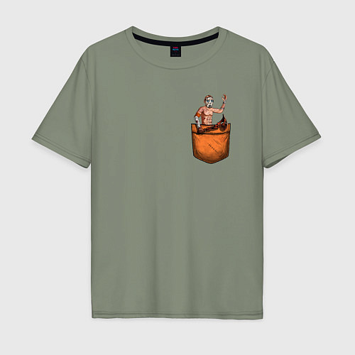 Мужская футболка оверсайз Крэйг в кармане / Авокадо – фото 1