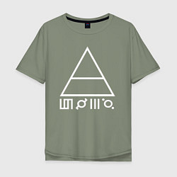 Футболка оверсайз мужская 30 Seconds to Mars - Logo, цвет: авокадо