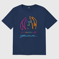 Мужская футболка оверсайз Джон Леннон Автопортрет Автограф