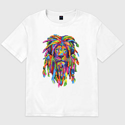 Футболка оверсайз мужская Lion dreaD, цвет: белый