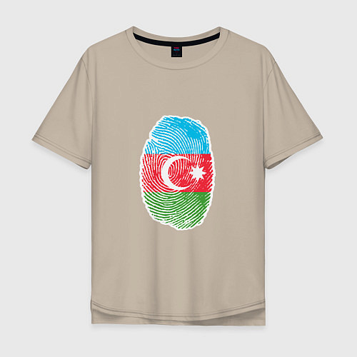 Мужская футболка оверсайз Азербайджан - Отпечаток / Миндальный – фото 1