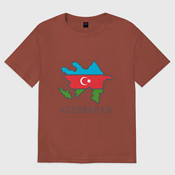 Футболка оверсайз мужская Map Azerbaijan, цвет: кирпичный
