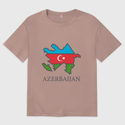 Мужская футболка оверсайз Map Azerbaijan / Пыльно-розовый – фото 1