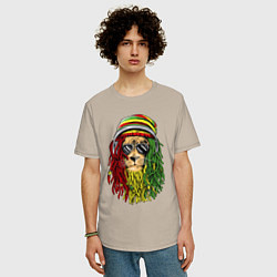 Футболка оверсайз мужская Rasta lioN, цвет: миндальный — фото 2