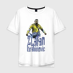 Футболка оверсайз мужская Zlatan Ibrahimovich - Milan, цвет: белый