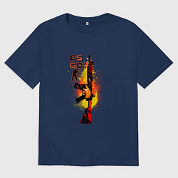 Мужская футболка оверсайз CS GO Винтовка M4A4 HOWL