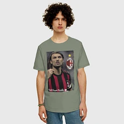Футболка оверсайз мужская Paolo Cesare Maldini - Milan, captain, цвет: авокадо — фото 2