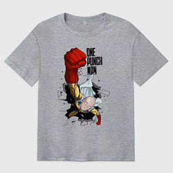Футболка оверсайз мужская Saitama One Punch, цвет: меланж