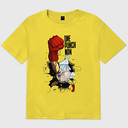 Футболка оверсайз мужская Saitama One Punch, цвет: желтый