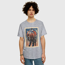 Футболка оверсайз мужская Yoru art, цвет: меланж — фото 2