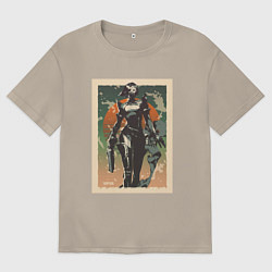 Футболка оверсайз мужская Viper Valorant Art, цвет: миндальный