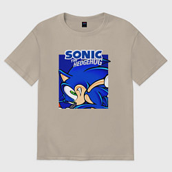 Футболка оверсайз мужская Sonic Adventure Sonic, цвет: миндальный