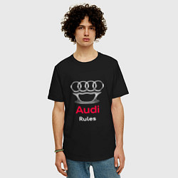Футболка оверсайз мужская Audi rules, цвет: черный — фото 2