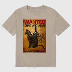 Футболка оверсайз мужская Разыскивается Кот, цвет: миндальный