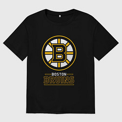 Футболка оверсайз мужская Boston Bruins , Бостон Брюинз, цвет: черный