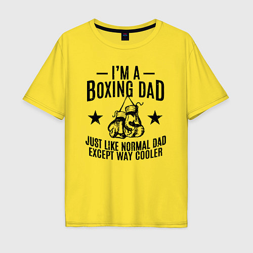 Мужская футболка оверсайз Im a boxing dad / Желтый – фото 1