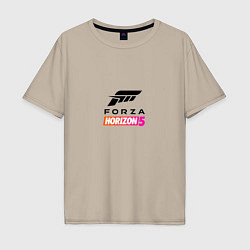 Футболка оверсайз мужская Forza Horizon 5 Logo black, цвет: миндальный
