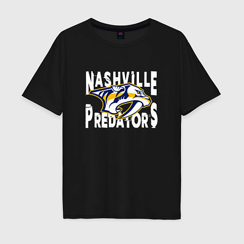 Мужская футболка оверсайз Nashville Predators, Нэшвилл Предаторз / Черный – фото 1