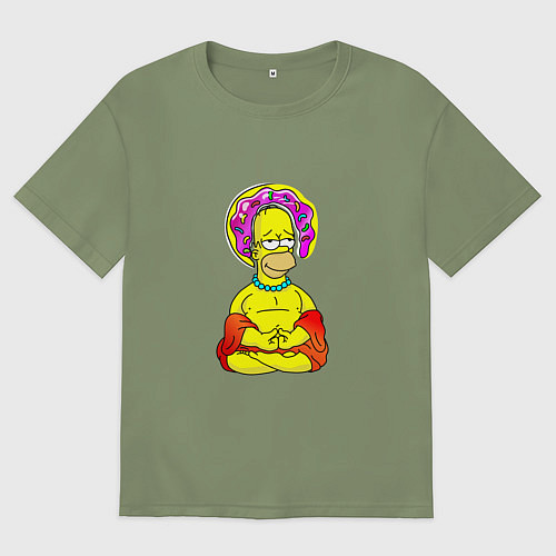 Мужская футболка оверсайз Гомер - бог пончиков / Авокадо – фото 1