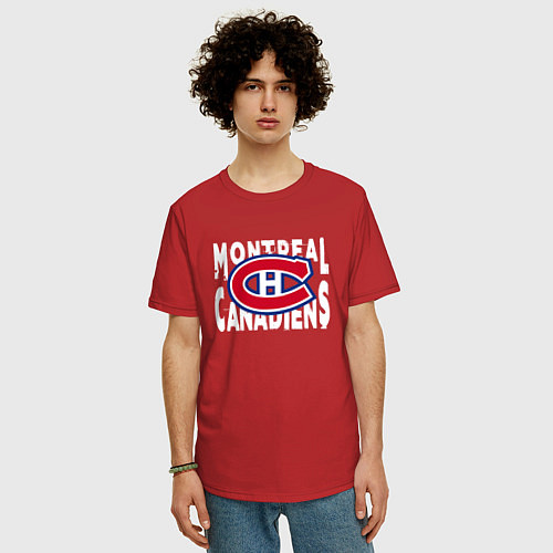 Мужская футболка оверсайз Монреаль Канадиенс, Montreal Canadiens / Красный – фото 3