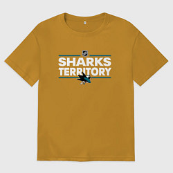 Футболка оверсайз мужская SHARKS TERRITORY САН-ХОСЕ ШАРКС, цвет: горчичный