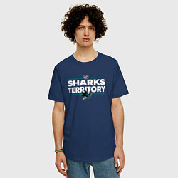Футболка оверсайз мужская SHARKS TERRITORY САН-ХОСЕ ШАРКС, цвет: тёмно-синий — фото 2