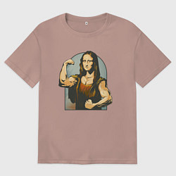 Мужская футболка оверсайз Мона Лиза и бодибилдинг