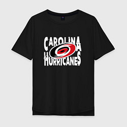 Футболка оверсайз мужская Каролина Харрикейнз, Carolina Hurricanes, цвет: черный