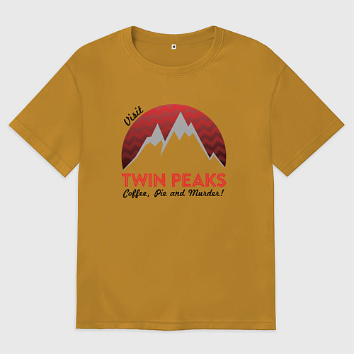 Мужская футболка оверсайз Твин Пикс 2022 ltd / Горчичный – фото 1