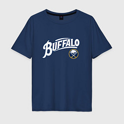 Футболка оверсайз мужская Баффало Сейберз , Buffalo Sabres, цвет: тёмно-синий