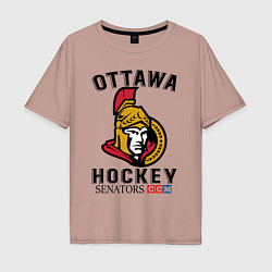 Футболка оверсайз мужская OTTAWA SENATORS ОТТАВА СЕНАТОРЗ, цвет: пыльно-розовый