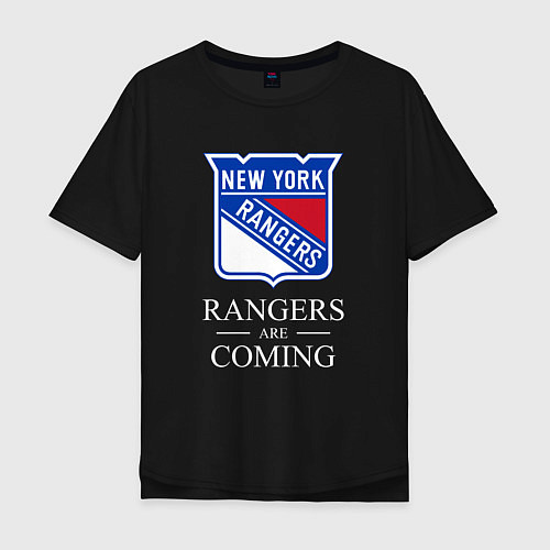 Мужская футболка оверсайз Rangers are coming, Нью Йорк Рейнджерс, New York R / Черный – фото 1